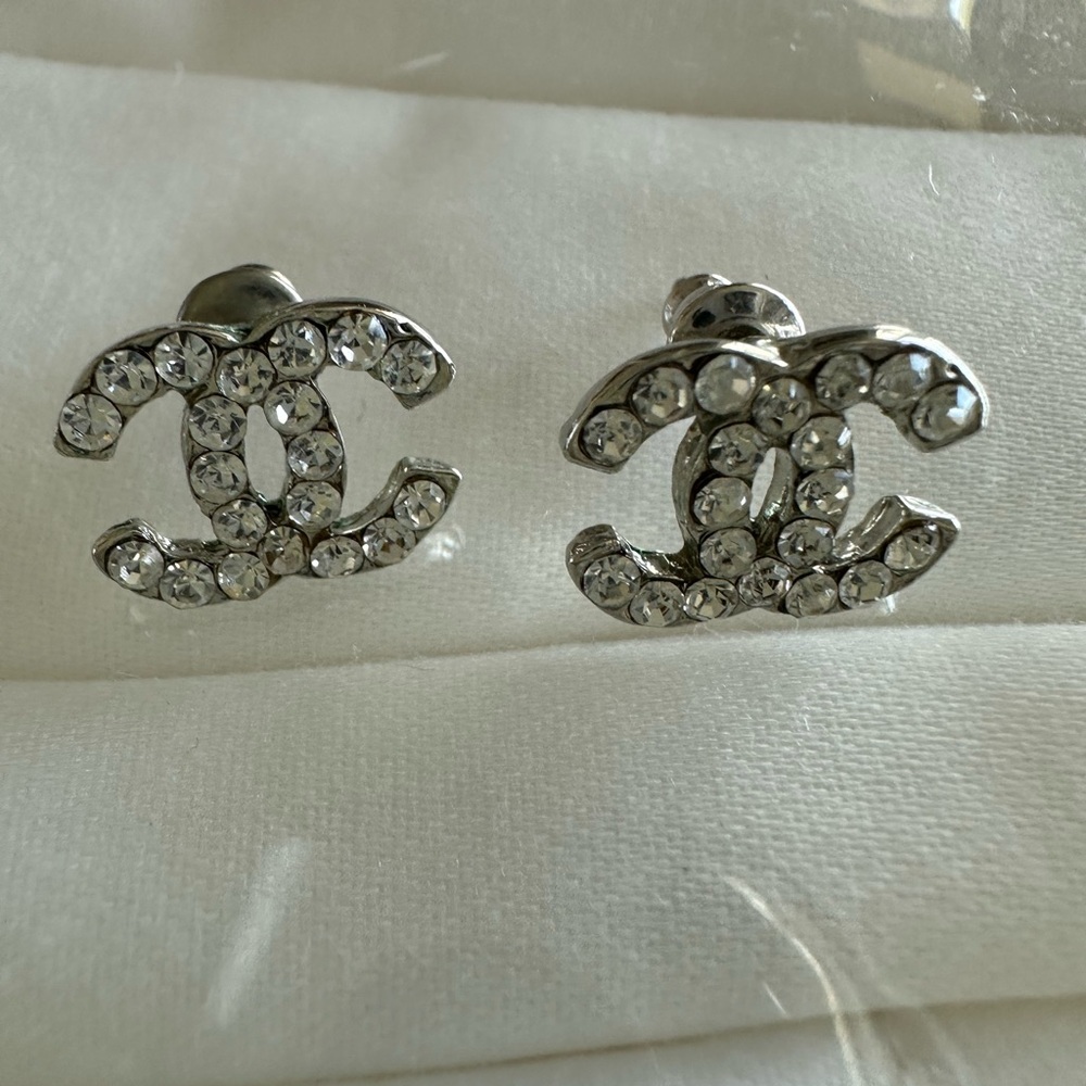 Elegant Silver Crystal CZ Stud Earrings